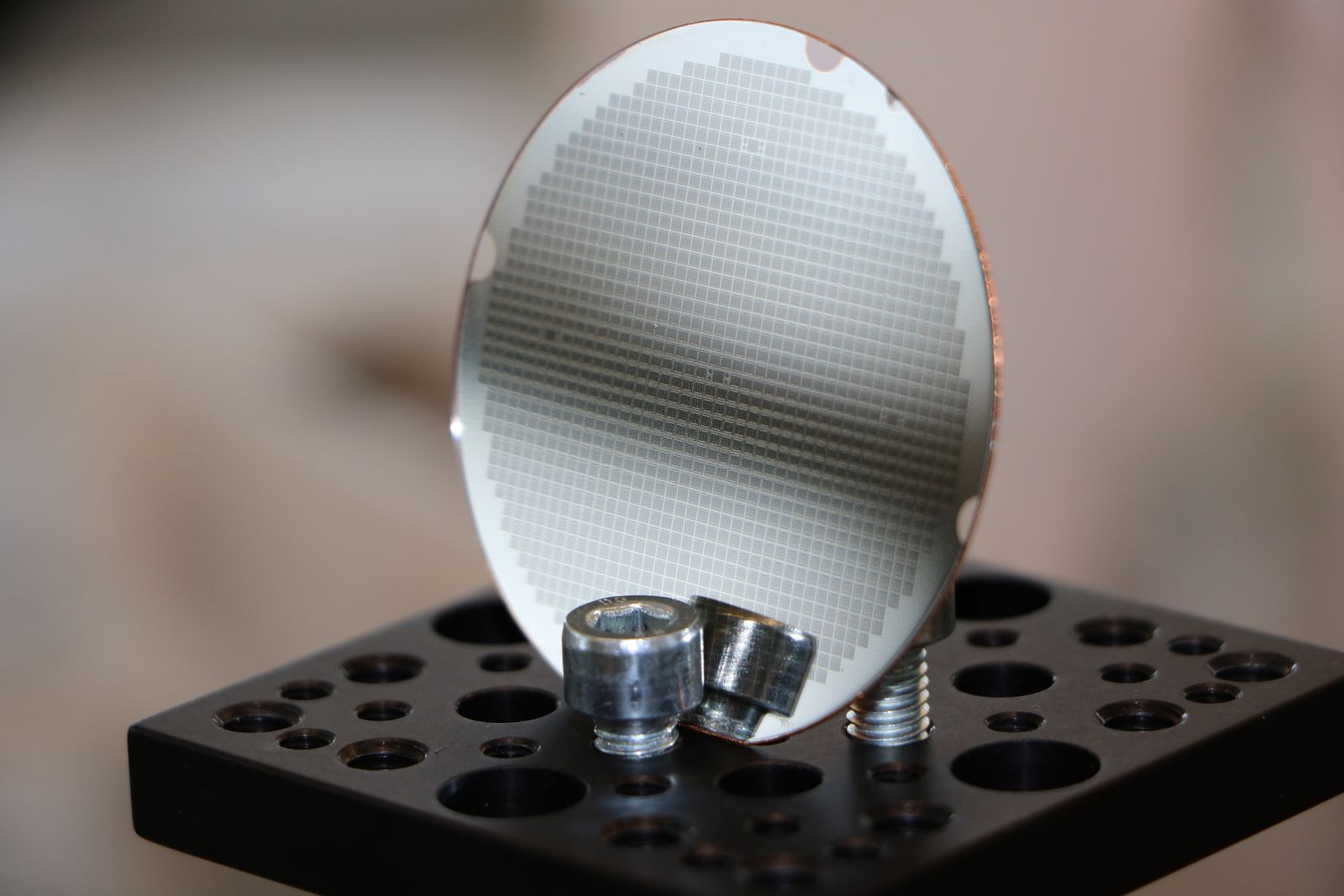 Strukturierter Wafer auf einem Werkstückträger